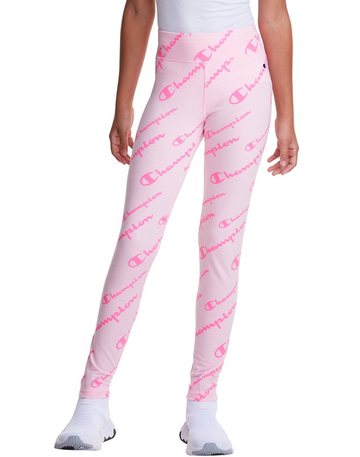 Champion Allover Logo Legging Meisjes - Roze - Belgie 8102UAPSI